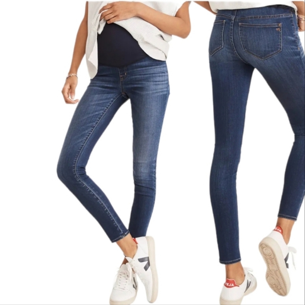 MADEWELL Over-the-Waist Maternity Skinny Dark Wash Denim Jeans Size 31